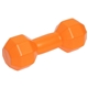 aerial view a orange dumbbell stress reliever, image 1 of 2
