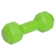 aerial view a lime green dumbbell stress reliever, image 1 of 2