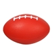 aerial view a red small football stress reliever, image 1 of 2
