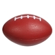 aerial view a burgundy small football stress reliever, image 1 of 2