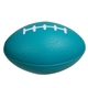 aerial view a teal small football stress reliever, image 1 of 2