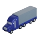 aerial view a blue/gray semi truck trailer stress reliever, image 1 of 2