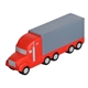 aerial view a red/gray semi truck trailer stress reliever, image 1 of 2