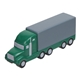 aerial view a green/gray semi truck trailer stress reliever, image 1 of 2