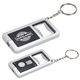 aerial view a silver/black led keylight bottle opener, image 1 of 2