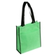 aerial view a green peak non - woven tote bag with pocket, image 1 of 2
