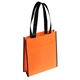 aerial view a orange peak non - woven tote bag with pocket, image 1 of 2