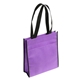 aerial view a purple peak non - woven tote bag with pocket, image 1 of 2