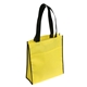 aerial view a yellow peak non - woven tote bag with pocket, image 1 of 3
