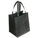 aerial view a black sunbeam jumbo non - woven shopping bag, image 1 of 2