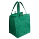aerial view a forest green sunbeam jumbo non - woven shopping bag, image 1 of 2