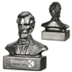 aerial view a silver abraham lincoln bust - stress reliever, image 1 of 2