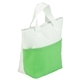 aerial view a lime green santa ana non - woven insulated snack tote, image 1 of 3