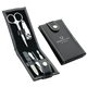 aerial view a black look sharp personal manicure kit, image 1 of 2