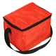 aerial view a red snow roller 6- pack polyester cooler bag, image 1 of 2