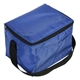 aerial view a royal blue snow roller 6- pack polyester cooler bag, image 1 of 2