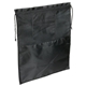 aerial view a black solelo travel polyester drawstring shoe bag, image 1 of 2