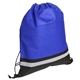 aerial view a royal blue safety non - woven drawstring bag, image 1 of 2