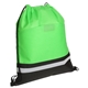 aerial view a lime green safety non - woven drawstring bag, image 1 of 2