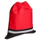 aerial view a red safety non - woven drawstring bag, image 1 of 2