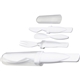 aerial view a white portable cutlery set, image 1 of 2