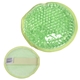 aerial view a pastel green plush round hot / cold pack, image 1 of 2