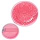 aerial view a pastel pink plush round hot / cold pack, image 1 of 2