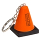 aerial view a orange construction cone stress reliever keychain, image 1 of 2