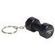 aerial view a black dumbbell stress reliever key chain, image 1 of 2