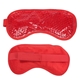 aerial view a red comfortclay hot / cold eye mask, image 1 of 2