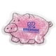 aerial view a pink pig shaped therapeutic hot / cold pack, image 1 of 2