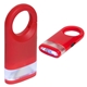 aerial view a red dual shine led light carabiner, image 1 of 2