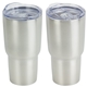aerial view a silver belmont 30 oz vacuum insulated stainless steel travel tumbler, image 1 of 2