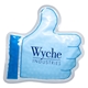 aerial view a aqua blue thumbs up hot / cold pack, image 1 of 2