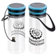 aerial view a blue light - up 20 oz tritan(r) bottle + solar lantern, image 1 of 3