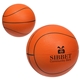 aerial view a orange large basket ball stress reliever, image 1 of 2