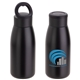aerial view a matte black avion 12 oz vacuum insulated copper - coated stainless steel bottle, image 1 of 2