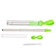 aerial view a lime green sip n slide telescoping straw with cleaning brush, image 1 of 2