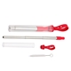 aerial view a red sip n slide telescoping straw with cleaning brush, image 1 of 2