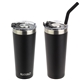 aerial view a black nayad(r) trouper 22 oz stainless double - wall tumbler with straw, image 1 of 3