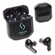 aerial view a black allegro tws earbuds with solar powered charging case, image 1 of 4