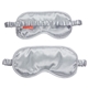 aerial view a gray (sandalwood) bouquet scented satin sleep mask, image 1 of 2
