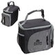 aerial view a dark gray summit insulated cooler bag with napkin dispenser, image 1 of 2