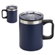 aerial view a navy blue zara 14 oz stainless steel / polypropylene mug, image 1 of 2