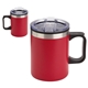 aerial view a red zara 14 oz stainless steel / polypropylene mug, image 1 of 2