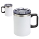 aerial view a white zara 14 oz stainless steel / polypropylene mug, image 1 of 2