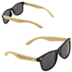 aerial view a black bamboo recycled polycarbonate uv400 sunglasses, image 1 of 4