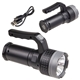 aerial view a black lyra rechargeable cob worklight + led flashlight, image 1 of 3
