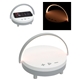 aerial view a white archway wireless speaker with 5w wireless charger + touch light, image 1 of 3
