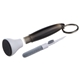 aerial view a black swab microfiber earbuds cleaner screen cleaner with key ring, image 1 of 2